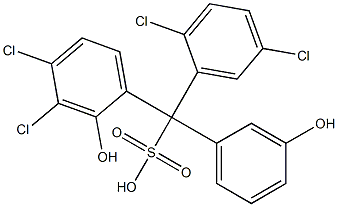 (2,5-Dichlorophenyl)(3,4-dichloro-2-hydroxyphenyl)(3-hydroxyphenyl)methanesulfonic acid Struktur