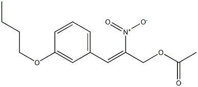 Acetic acid 2-nitro-3-[3-butoxyphenyl]-2-propenyl ester Struktur