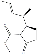 (2R,3R)-2-(Methoxycarbonyl)-3-[(1R)-1-methyl-2-butenyl]cyclopentanone Struktur