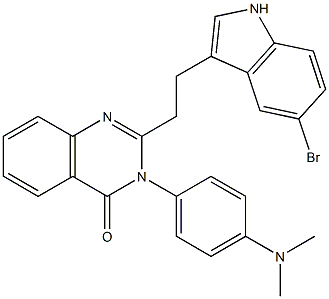 2-[2-(5-Bromo-1H-indol-3-yl)ethyl]-3-(4-dimethylaminophenyl)quinazolin-4(3H)-one Struktur