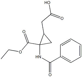 2-(Carboxymethyl)-1-(benzoylamino)cyclopropane-1-carboxylic acid 1-ethyl ester Struktur