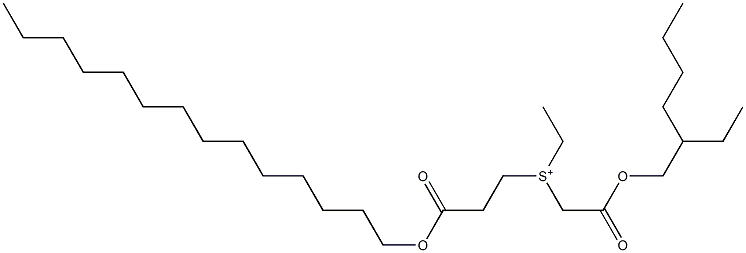 Ethyl[2-[(2-ethylhexyl)oxy]-2-oxoethyl][3-oxo-3-(tetradecyloxy)propyl]sulfonium Struktur