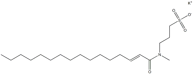 3-[N-(2-Hexadecenoyl)-N-methylamino]-1-propanesulfonic acid potassium salt Struktur