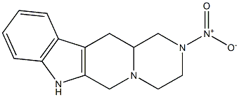 1,2,3,4,6,7,12,12a-Octahydro-2-nitropyrazino[1',2':1,6]pyrido[3,4-b]indole Struktur