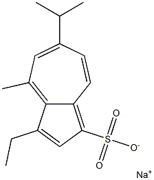 6-Isopropyl-3-ethyl-4-methylazulene-1-sulfonic acid sodium salt Struktur