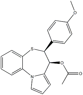 (6S,7S)-6,7-Dihydro-6-(4-methoxyphenyl)-7-acetoxypyrrolo[2,1-d][1,5]benzothiazepine Struktur