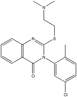 2-[2-(Dimethylamino)ethylthio]-3-(5-chloro-2-methylphenyl)-quinazolin-4(3H)-one Struktur