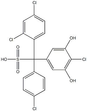 (4-Chlorophenyl)(2,4-dichlorophenyl)(4-chloro-3,5-dihydroxyphenyl)methanesulfonic acid Struktur