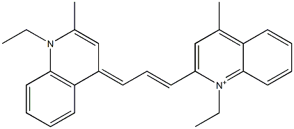 1-Ethyl-2-[3-[1-ethyl-2-methyl-4(1H)-quinolinylidene]-1-propenyl]-4-methylquinolinium Struktur