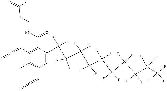 N-(Acetyloxymethyl)-2-(henicosafluorodecyl)-4,6-diisocyanato-5-methylbenzamide Struktur