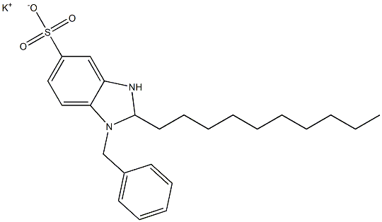 1-Benzyl-2-decyl-2,3-dihydro-1H-benzimidazole-5-sulfonic acid potassium salt Struktur