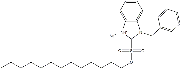 1-Benzyl-2,3-dihydro-2-tridecyl-1H-benzimidazole-2-sulfonic acid sodium salt Struktur