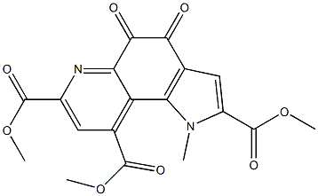 4,5-Dihydro-4,5-dioxo-1-methyl-1H-pyrrolo[2,3-f]quinoline-2,7,9-tricarboxylic acid trimethyl ester Struktur