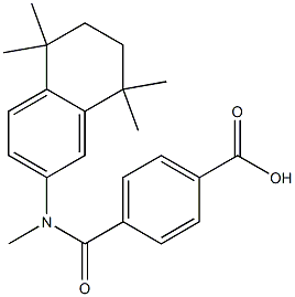 4-[N-[(5,6,7,8-Tetrahydro-5,5,8,8-tetramethylnaphthalen)-2-yl]methylaminocarbonyl]benzoic acid Struktur