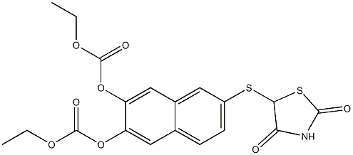 5-(6,7-Bis(ethoxycarbonyloxy)-2-naphthalenylthio)thiazolidine-2,4-dione Struktur