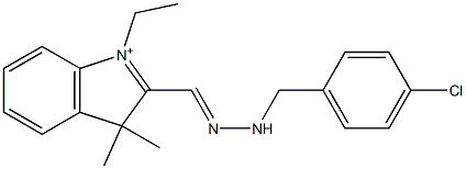 2-[[2-[(4-Chlorophenyl)methyl]hydrazono]methyl]-1-ethyl-3,3-dimethyl-3H-indole-1-ium Struktur