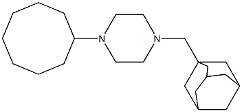 1-Cyclooctyl-4-(1-adamantylmethyl)piperazine Struktur