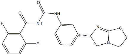 1-(2,6-Difluorobenzoyl)-3-[3-[[(6S)-2,3,5,6-tetrahydroimidazo[2,1-b]thiazol]-6-yl]phenyl]urea Struktur