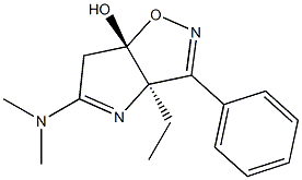 (3aR,6aS)-6,6a-Dihydro-3-phenyl-3a-ethyl-5-(dimethylamino)-3aH-1-oxa-2,4-diazapentalen-6a-ol Struktur