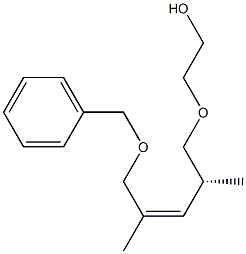 (4R,2Z)-1-Benzyloxy-5-(2-hydroxyethoxy)-2,4-dimethyl-2-pentene Struktur