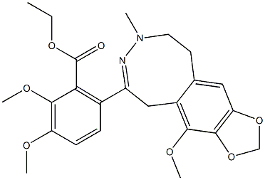 2,3-Dimethoxy-6-[[7-methoxy-3-methyl-1,2,3,6-tetrahydro-8,9-(epoxymethanoxy)-3,4-benzodiazocin]-5-yl]benzoic acid ethyl ester Struktur