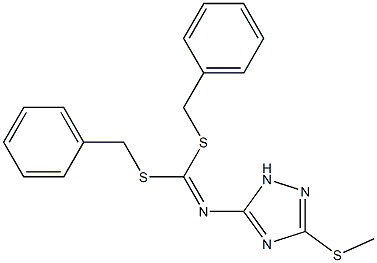 (3-Methylthio-1H-1,2,4-triazol-5-yl)imidodithiocarbonic acid dibenzyl ester Struktur