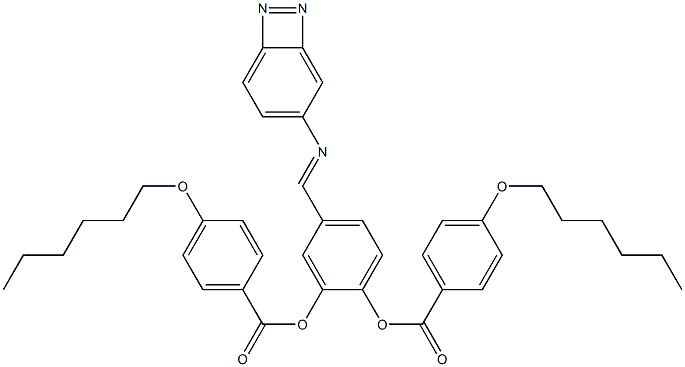 Bis[4-(hexyloxy)benzoic acid]4-[(azobenzen-4-yl)iminomethyl]-1,2-phenylene ester Struktur