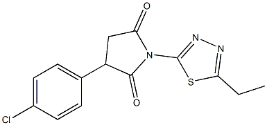 1-(5-Ethyl-1,3,4-thiadiazol-2-yl)-3-(4-chlorophenyl)pyrrolidine-2,5-dione Struktur