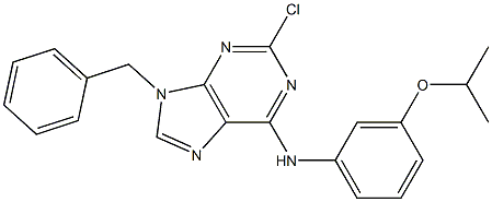 9-Benzyl-2-chloro-6-(3-isopropyloxyphenylamino)-9H-purine Struktur