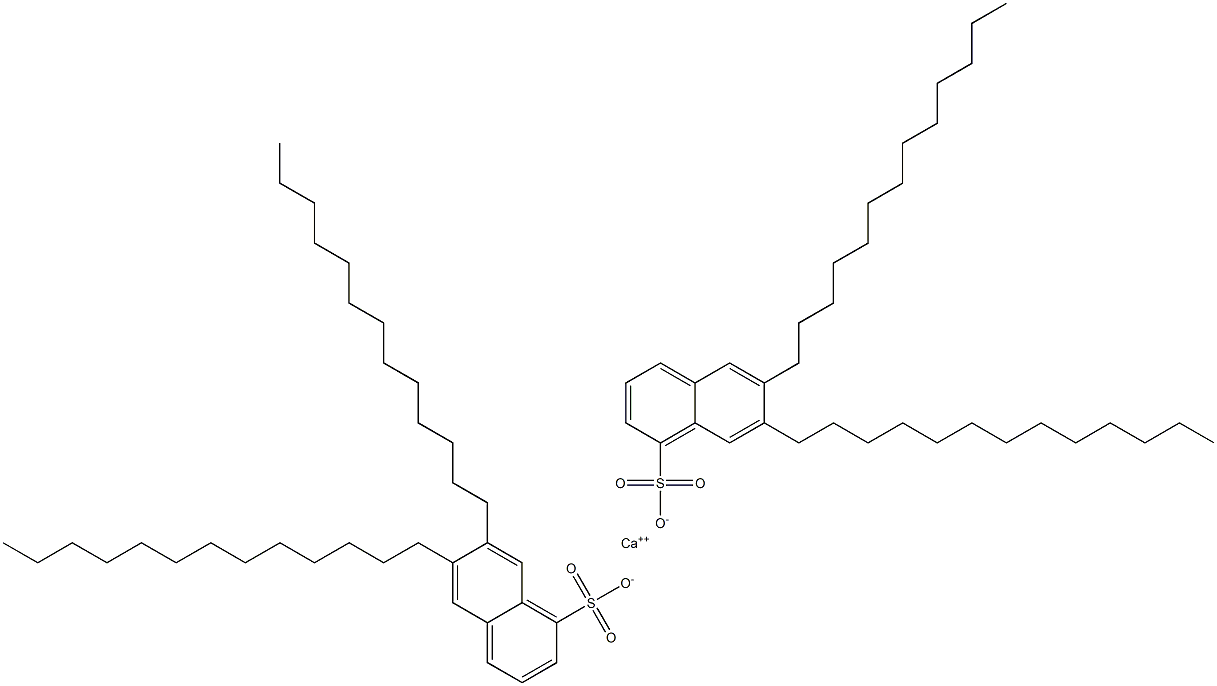 Bis(6,7-ditridecyl-1-naphthalenesulfonic acid)calcium salt Struktur