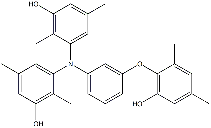 N,N-Bis(3-hydroxy-2,5-dimethylphenyl)-3-(6-hydroxy-2,4-dimethylphenoxy)benzenamine Struktur