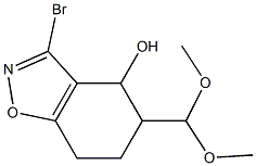 3-Bromo-4,5,6,7-tetrahydro-5-(dimethoxymethyl)-1,2-benzisoxazol-4-ol Struktur