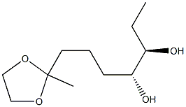 (3R,4R)-7-(2-Methyl-1,3-dioxolan-2-yl)heptane-3,4-diol Struktur