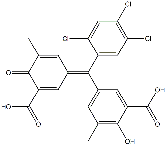 5-[(3-Carboxy-4-oxo-5-methyl-2,5-cyclohexadien-1-ylidene)(2,4,5-trichlorophenyl)methyl]-2-hydroxy-3-methylbenzoic acid Struktur