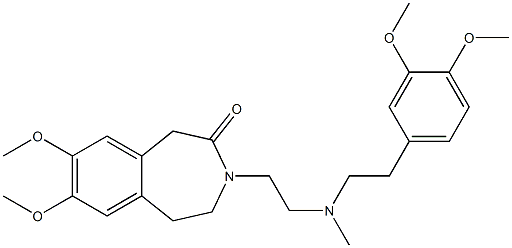 4,5-Dihydro-7,8-dimethoxy-3-[2-[N-methyl-2-(3,4-dimethoxyphenyl)ethylamino]ethyl]-1H-3-benzazepin-2(3H)-one Struktur