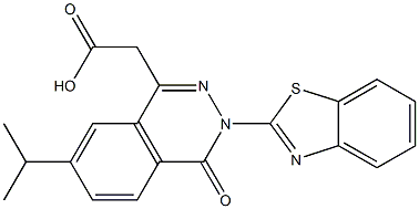 3-(2-Benzothiazolyl)-7-isopropyl-3,4-dihydro-4-oxophthalazine-1-acetic acid Struktur