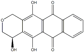 (4R)-3,4-Dihydro-4,5,12-trihydroxy-1H-anthra[2,3-c]pyran-6,11-dione Struktur