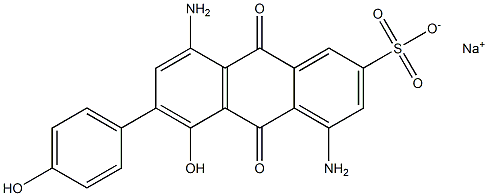 4,8-Diamino-5-hydroxy-6-(p-hydroxyphenyl)-9,10-dihydro-9,10-dioxoanthracene-2-sulfonic acid sodium salt Struktur