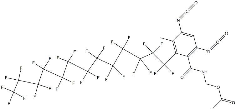 N-(Acetyloxymethyl)-2-(heptacosafluorotridecyl)-4,6-diisocyanato-3-methylbenzamide Struktur