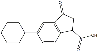 6-Cyclohexyl-1-oxo-3-indanecarboxylic acid Struktur