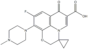 9-Fluoro-7-oxo-10-(4-methylpiperazin-1-yl)spiro[7H-pyrido[1,2,3-de]-1,4-benzoxazine-3(2H),1'-cyclopropane]-6-carboxylic acid Struktur