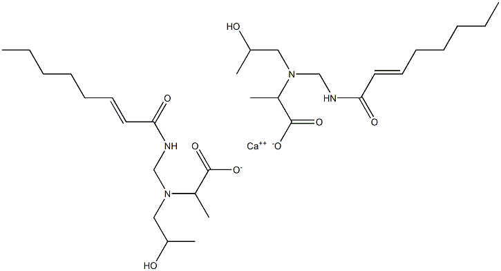 Bis[2-[N-(2-hydroxypropyl)-N-(2-octenoylaminomethyl)amino]propionic acid]calcium salt Struktur