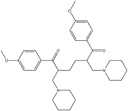 1,6-Bis(4-methoxyphenyl)-2,5-bis(piperidinomethyl)hexane-1,6-dione Struktur