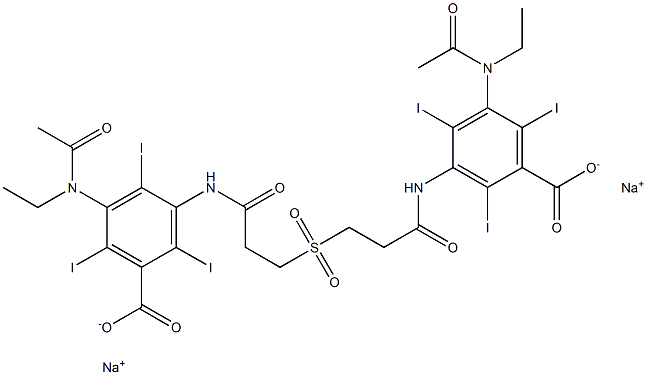 3,3'-[Sulfonylbis(ethylenecarbonylimino)]bis[5-(N-ethylacetylamino)-2,4,6-triiodobenzoic acid]disodium salt Struktur