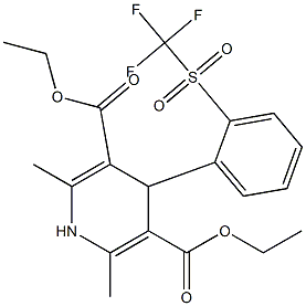 1,4-Dihydro-2,6-dimethyl-4-[o-(trifluoromethylsulfonyl)phenyl]-3,5-pyridinedicarboxylic acid diethyl ester Struktur