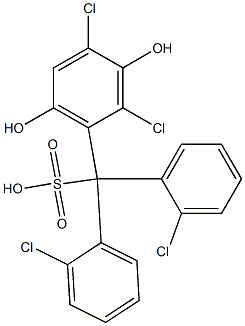 (2,4-Dichloro-3,6-dihydroxyphenyl)bis(2-chlorophenyl)methanesulfonic acid Struktur