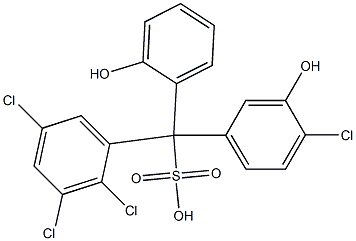 (4-Chloro-3-hydroxyphenyl)(2,3,5-trichlorophenyl)(2-hydroxyphenyl)methanesulfonic acid Struktur