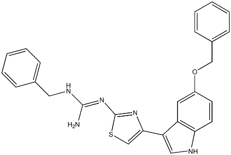 1-Benzyl-2-[4-[5-(benzyloxy)-1H-indole-3-yl]-2-thiazolyl]guanidine Struktur