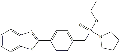 [4-(2-Benzothiazolyl)benzyl](1-pyrrolidinyl)phosphinic acid ethyl ester Struktur