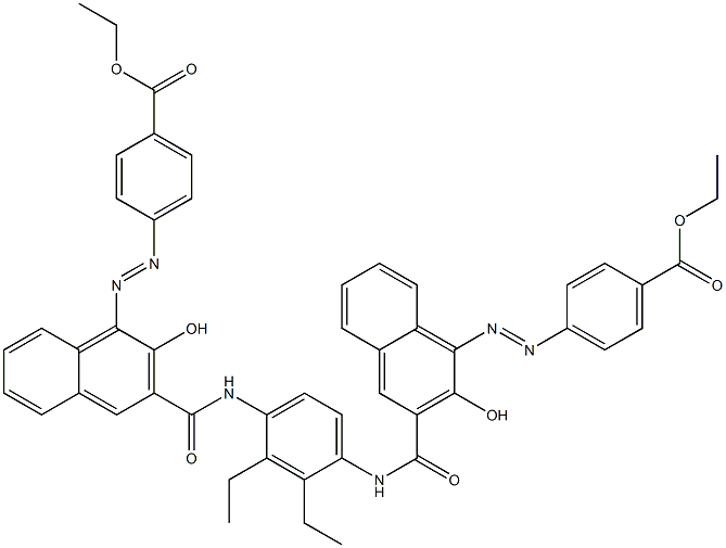 1,4-Bis[1-[[4-(ethoxycarbonyl)phenyl]azo]-2-hydroxy-3-naphthoylamino]-2,3-diethylbenzene Struktur